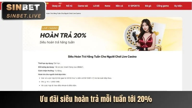 Chương trình hoàn trả Fun88 hàng tuần